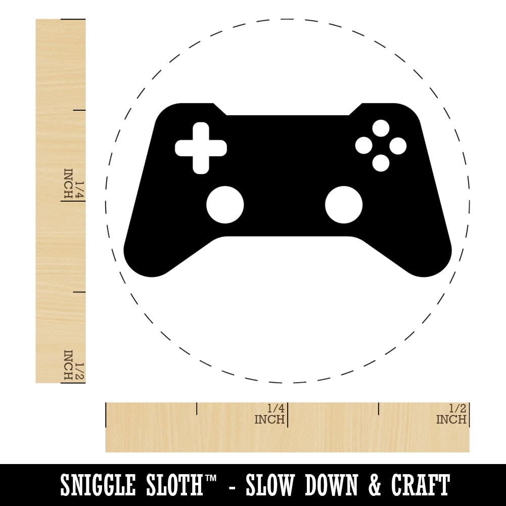 Video Game Controller Icon Self-Inking Rubber Stamp Ink Stamper - Dry Pad (No Ink) - Mini 1/2 Inch