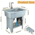 thumbnail image 5 of Plastic Laundry Sink, Utility Sink Laundry Tub, Portable Hand Wash Station, Outdoor Sink with Hose Hook Up, Freestanding Laundry Sink with Removable Washboard, for Washing Room, Backyard, 5 of 7