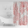 thumbnail image 4 of 72x78 Inch Shower Curtain Pink Coral Bathroom Decor Waterproof Fabric Bathtub Bath Curtains Decorative Coastal Nautical Ocean Starfish Conch Extra Long Shower Curtain Set with Hooks, 4 of 6