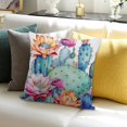 thumbnail image 3 of PRATYUS Cactus Succulents Watercolor Painting Pillow Covers Set for Home Sofa Couch Decor, 100% Linen, Pack of 1, Soft & Skin-Friendly 18x18in, 3 of 5