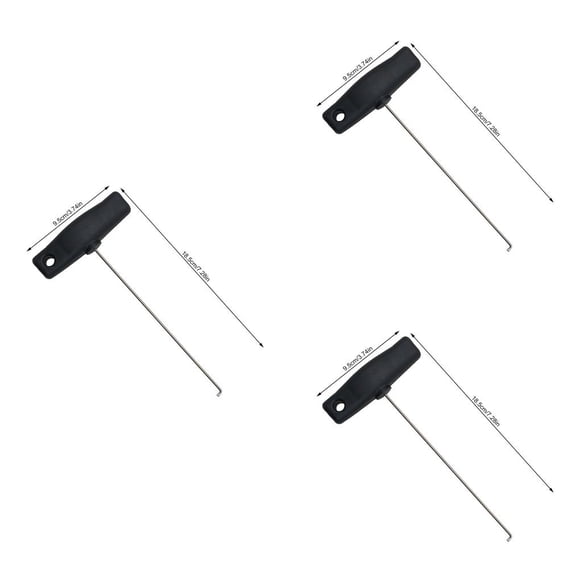 Transemion Car Interior Speedometer Removal Pulling Hook Air Conditioner Repair Hand Tool Professional Repairing Disassemble Tools Black 3Set