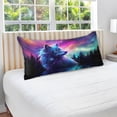 thumbnail image 5 of Beautiful Dream Starry Wolf Body Pillow Cover with Zipper, Soft and Cozy Fuzzy Fleece Body Pillow Case Cover 21 x 54 in, Plush Long Body Pillow Pillowcase for Fall and Winter Home Decor Gifts, 5 of 7