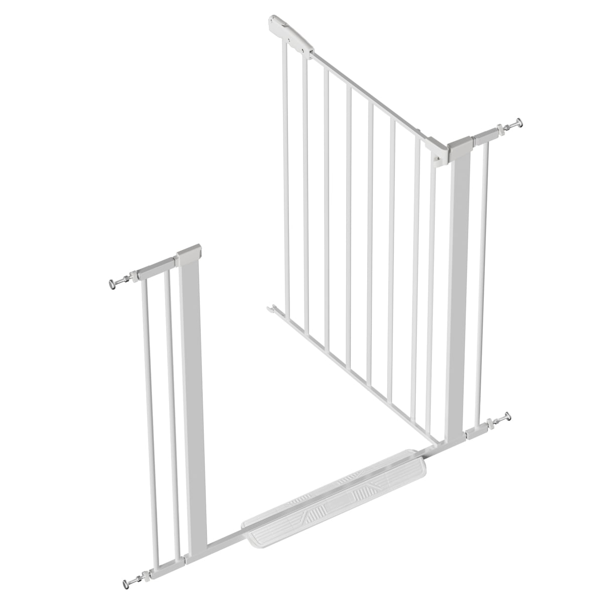30" Tall Auto-Close Pet Gate for Stairs, 29"-40.5" Wide Adjustable Safety Gate, Pressure Mounted Easy Walk Through Dog Gate for Doorways, White