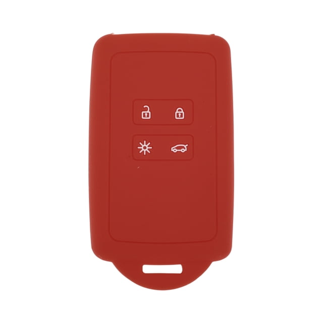 Funda de llave de coche roja de TPU para Renault Clio - Funda de control remoto de 4 botones