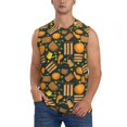 thumbnail image 2 of Fotbe Men's Autumn Harvest Pumpkin Basket Print Men's Sleeveless Muscle Tank Tops Casual T-Shirts for Gym Workout Beach-Large, 2 of 8