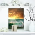 thumbnail image 1 of Vague Blanche Orageuse dans la Mer Bleue - Impression sur Toile de Plage Moderne, 1 of 3