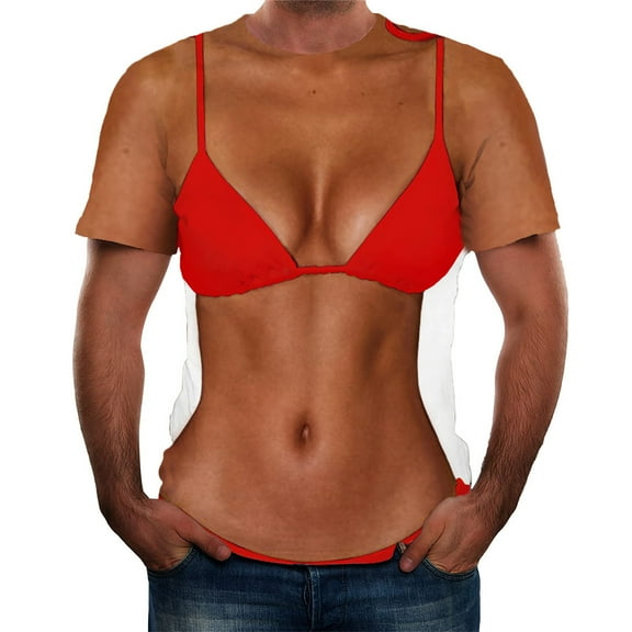 Njoeus Mens Undershirts Tee Shirts Mens Men's Big & Tall Novelty Muscle Print T-Shirt Unisex Fashion Funny Graphic Tees Tops Crewneck Short Sleeve Shirt for Party S-5Xl Tshirts Men