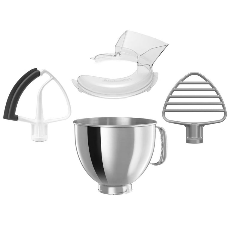 Stainless Steel Bowl for KitchenAid 4.5-5QT Tilt-Head Mixer with Pouring  Shield, Compatible with KitchenAid