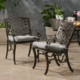 thumbnail image 2 of Noble House Phoenix Patio Dining Arm Chair in Bronze and Charcoal (Set of 2), 2 of 9