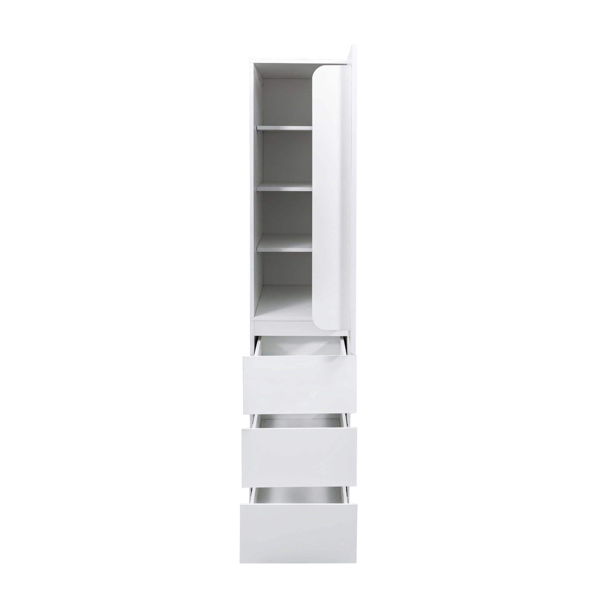 Kitchen Pantry Storage Cabinet Food Pantry Cabinet with Doors Shelves Drawers, White