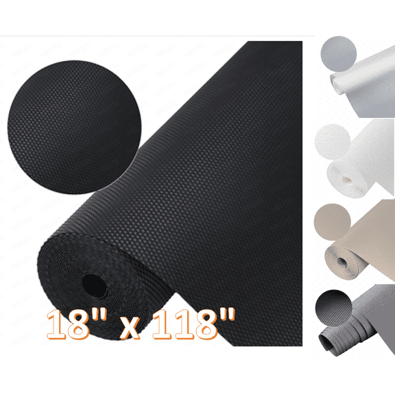 Shelf Liner for Kitchen Cabinet, Drawer Liners Non Slip Non Adhesive Thick Mat, Breathable Dresser Pantry Bathroom Protector, Bathroom Drawers, Breathable Thick Mat, 18" x 118"