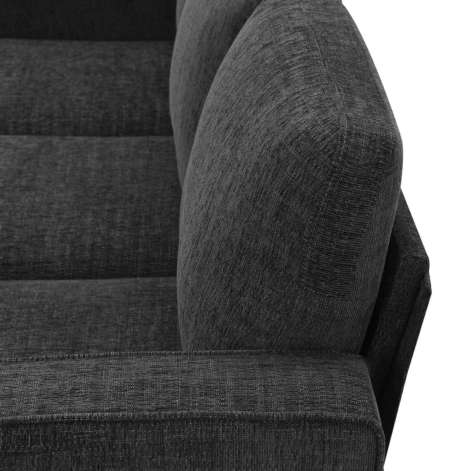 Kadyn Modern 3-Piece Sofa Sets, Upholstered 3-Seat Sofa with Sturdy Metal Legs, Loveseat and Single Chair for Living Room Furniture Set, Dark Grey