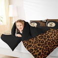 thumbnail image 3 of Castle Fairy Black Billiards Full Size Bedding Sets 7 Pieces, Vintage Leopard Print Full Size Bed in a Bag,Black Reversible, 3 of 7