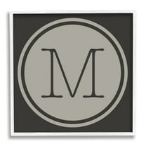 Stupell Industries Modern J Initial Round Elevator Key Shape Typography Painting White Framed Art Print Wall Art, 12 x 12