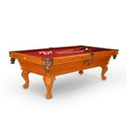 Livingston 8-foot Billiard Table -- Honey Finish, Burgundy Felt