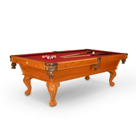 Livingston 8-foot Billiard Table -- Honey Finish, Burgundy Felt