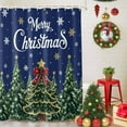 thumbnail image 5 of Merry Christmas Shower Curtains for Bathroom, Fantasy Xmas Trees Stars Winter Snowflakes Navy Blue Waterproof Fabric Shower Curtain for Bathroom Bathtub Decoration, Machine Washable, 54x"78", 5 of 9