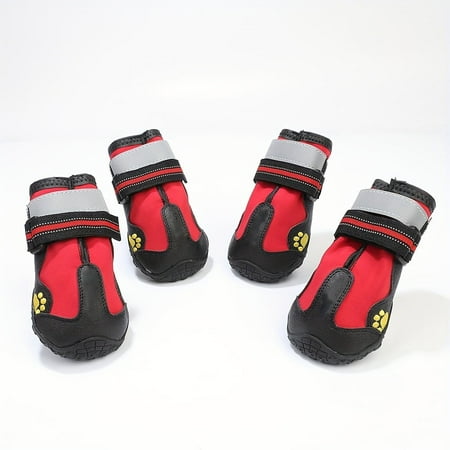 ENIYUU 4pcs Waterproof Dog Boots Non-slip Puppy Shoes Breathable Outdoor Puppy Shoes