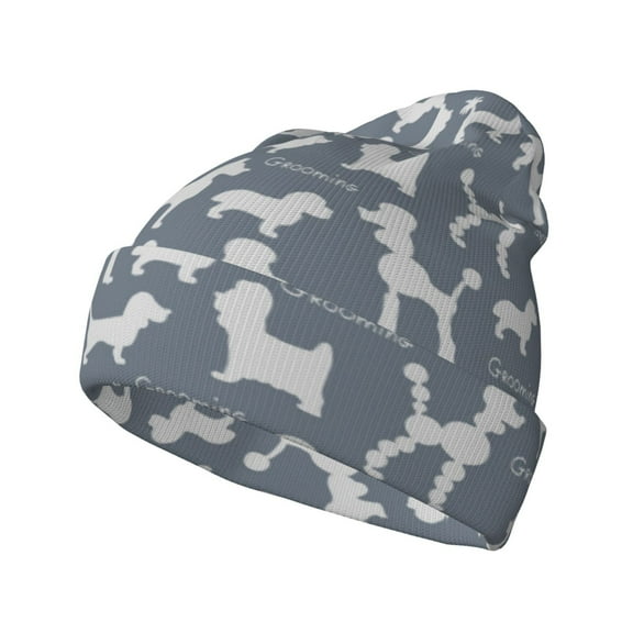 Kdxio Poodle Dog Winter Beanie for Men Women Beanie Knit Hat Cuffed Cap Beanie Knit Chunky Snow Cap