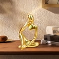thumbnail image 4 of Thinker Statue 3PCS, Sculpture Decorative Figures, Thinker Statue, Sculpture Abstract Art, Aesthetic Ornaments for Home, Resin Statue for Decoration Room, Bathroom, Office, Desk-Gold, 4 of 8