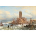 thumbnail image 3 of Elias Pieter van Bommel 24x17 Black Modern Framed Museum Art Print Titled - Motif or Dordrecht, 3 of 5