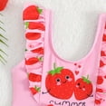 thumbnail image 5 of DAETIROS Girls One Piece Swimsuit Kids 2-8 Years Pink Strawberry Print Bathing Suit with Ruffle Straps & Bow, Chlorine Resistant Quick-Dry,Size 4-5T, 5 of 7