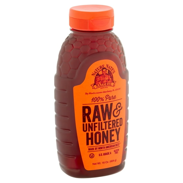 Nature Nate's Natural 100 Pure Raw & Unfiltered Honey, 16 oz Walmart