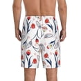 thumbnail image 3 of Kdxio Tulips Flowers Print Mens Sleep Shorts Bottoms Soft Comfy Pajama Wear Pants with Drawstring Pockets, 3 of 7