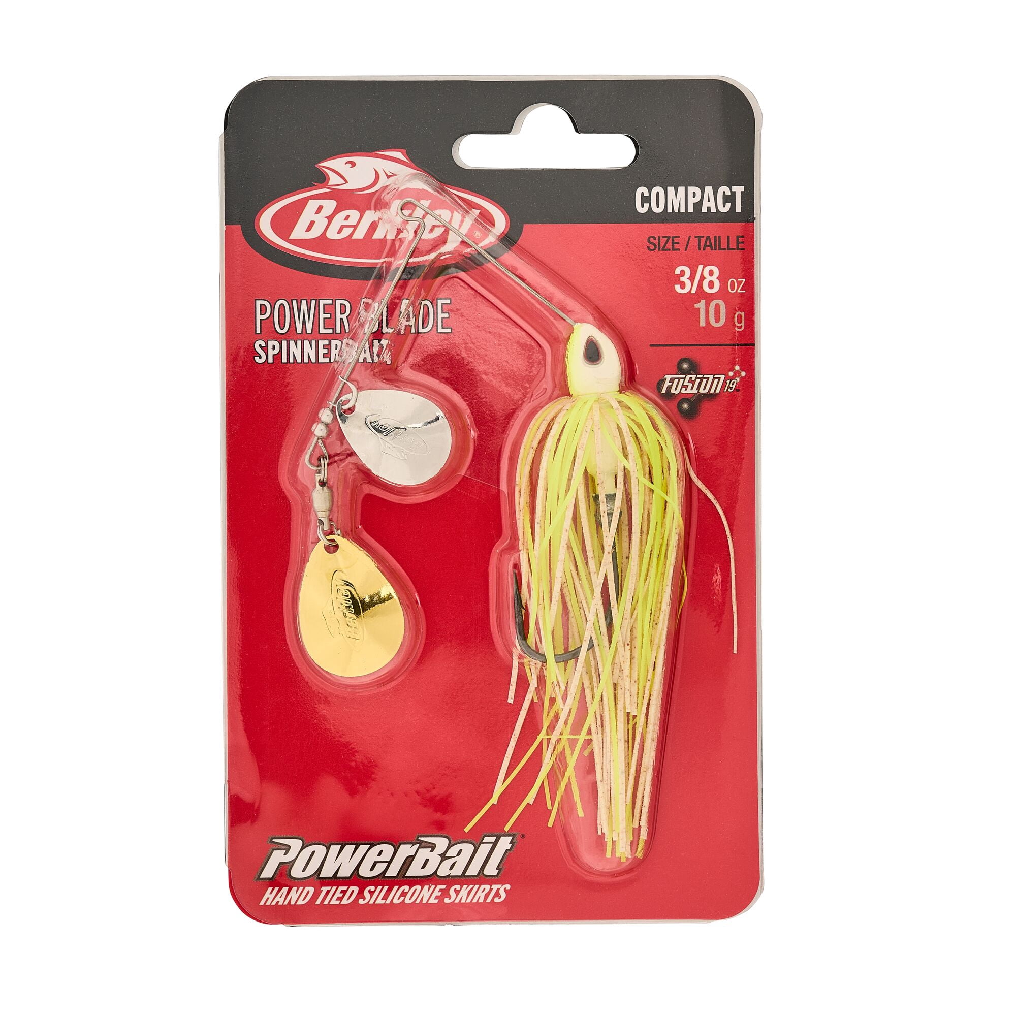 Berkley Power® Blade Compact, Spinnerbaits, White Chartreuse/Silver + Gold (1-count)