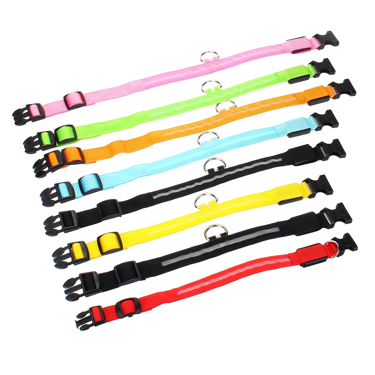 Adjustable LED Dog Pet Collar Luminous Light Up Rechargeable Safety