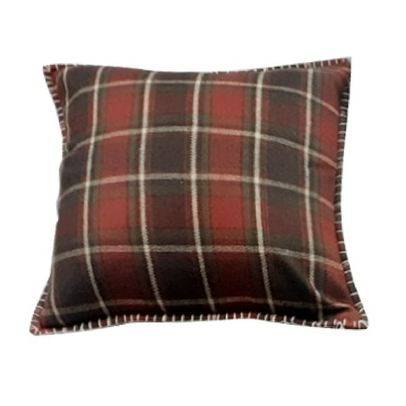 A&B Home Wool and Acrylic Square Cabin Pillow - 18" x 18" - Brown/Red