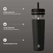 TAL 24oz Stainless Steel Rowan Tumbler with Silicone Straw, Black