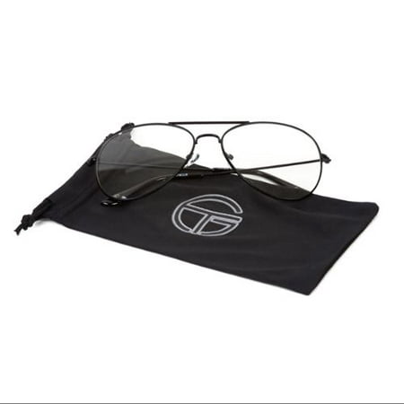 Gravity Shades Non-Prescription Premium Aviator Clear Lens Glasses, Black
