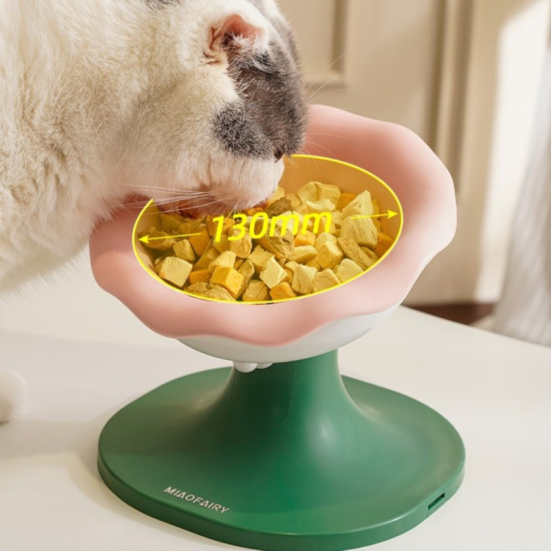 Fairela Lightweight Habitat Mounted Regular Ceramic Food & Water Bowl with 1 Cat Bowl, Pink Floral