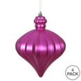 thumbnail image 3 of Vickerman 6" Fuchsia Matte Onion Drop Christmas Ornament, 4 per pack, 3 of 4