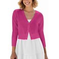 thumbnail image 1 of Urban CoCo Women's Cropped Cardigan V-Neck Button Down Knitted Sweater 3/4 Sleeve, 1 of 8