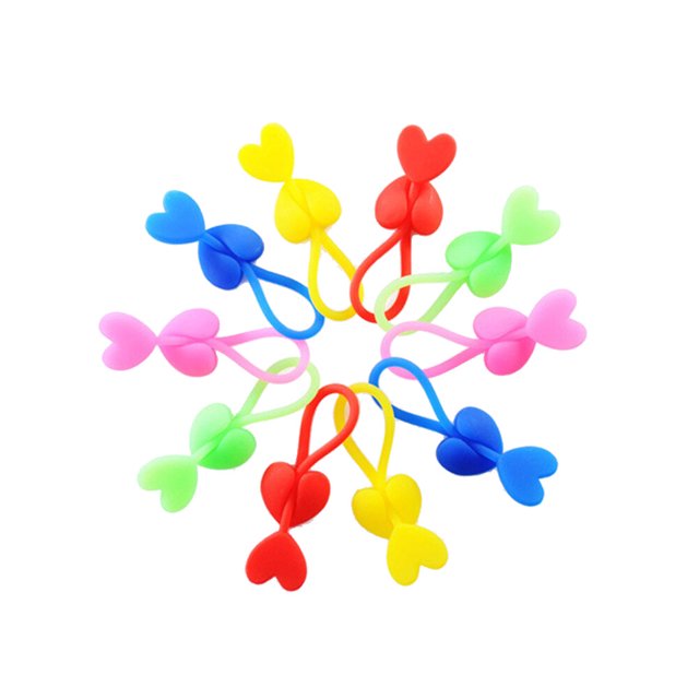 5 Pcs Attaches en Silicone Colorées Réutilisables Multi-Usages Cœur d'Amour Clip de Sac en Silicone Attache Pain Attache Alimentaire Réutilisable (Couleur Aléatoire)