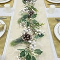 thumbnail image 2 of Matsuzay Guirnalda versátil de bayas artificiales con piñas y hojas de acebo elegante y respetuosa con el medio ambiente Decoración del hogar A05609, 2 of 6