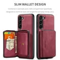 thumbnail image 7 of Nalacover Zipper Wallet Case for Samsung Galaxy S23 FE, Soft Silicone Shockproof PU Leather Detachable Card Slots Holder Cash Pocket Slim Cover with Kickstand Magnetic Lens Protective Case, Red, 7 of 7