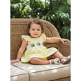 thumbnail image 3 of Cenuakty Baby 3M 6M 12M 18M Girl Romper Dress Bee Embroidered Flying Sleeve Smocked Jumpsuit Cute Summer Clothes, 3 of 9