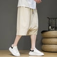 thumbnail image 5 of Angala Mens Shorts Solid Color Elastic Waist Shorts Summer Breathable Seaside Holiday Casual Mens Shorts Size 5Xl Beige, 5 of 5