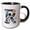 Black/White, variant on 3drose, Resplendent Letter R. Space Flight Astronaut Art Name Monogram Gift, 11oz Two-tone Red Mug