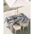 thumbnail image 3 of 52x70 Inch Outdoor Tablecloth with Umbrella Hole Zipper Rectangle Vintage Nautical Rectangular Tablecloths Outside Waterproof Summer Coastal Floral Starfish Patio Table Cloth Cover for Picnic Party, 3 of 8