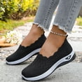thumbnail image 5 of HTHLVMD Knit Slip-On Flats, Breathable Mesh Casual Shoes, Women's Slip On Loafer Shoes - Mesh Casual Ballet Flat Nurse Walking Sneakers Knit Round Toe Casual Memory Foam Shoes, Black 8.5, 5 of 9
