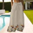 thumbnail image 2 of YUANGUANST Womens Dress Pants Holiday Style Retro Linen Floral Ethnic Print Casual Pants For Women – Comfortable Relaxed Fit Perfect For Summer Beach And Vacation Wear Office Slacks, 2 of 4