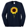 thumbnail image 2 of Sunflower Christian Faith Cross Inspirational/Christian Mens Long Sleeve Shirt, Navy, 2XL, 2 of 3