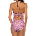 thumbnail image 4 of NICKSUN Maillot de Bain une Pièce pour Femmes Contrôle du Ventre Maillot de Bain Modeste Col en V, 4 of 7