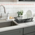 thumbnail image 3 of Kitchen Details Medium Dish Rack with Tray in Smoke Grey 18.11 in x 11.02 in, 3 of 8