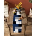 thumbnail image 5 of nqOlkjepod Navy Blue Grey Table Runner 108 Inches Long Farmhouse Dress Scarves, Modern Blue Geometric Dining Tablerunner for Coffee Table/Kitchen Island/Party Décor, 13" x 108", 5 of 8