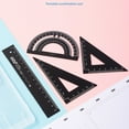 thumbnail image 4 of School Geometry Tool Set Metal Drawing Ruler for Student Including Metal Straight Ruler Set Square Protractor and Case, 4 of 9